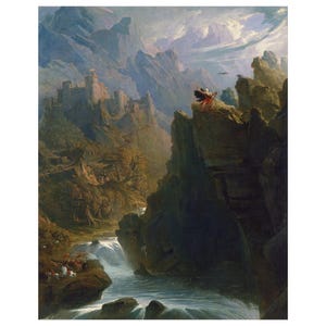 John Martin (The Bard 1817) Canvas Print, John Martin Canvas Poster, John Martin Canvas Paintings, Home Decor, Gift Prints, Romantizm