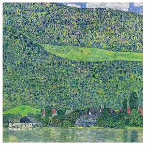 Gustav Klimt (Litzlberg on Lake Attersee) Paintings, Gustav Klimt Gift Canvas Print, Gustav Klimt Canvas Poster, Modern Wall Art, Home Decor