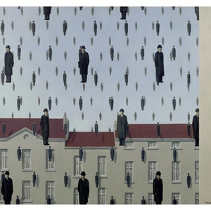René Magritte (Golconda, 1953) Leinwand Drucke, René Magritte Leinwand Poster, René Magritte Geschenk Leinwand Gemälde, Surrealismus Kunstwerke, Geschenke