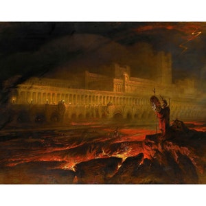 John Martin (Pandemonium, 1841) Canvas Print, John Martin Canvas Poster, John Martin Canvas Painting, Perfect Home Decor, Ready to Hang