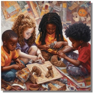 Kinder der Welt Geschenk Gemälde, Kinder der Welt Leinwanddruck, Kinder der Welt Perfektes Poster, Kinder der Welt Wandkunst