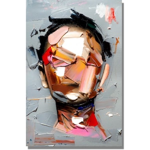 Abstract Colorful Face Canvas Art, Abstract Colorful Face Print, Abstract Colorful Face Painting,Abstract Colorful Face Wall Art,Face Poster