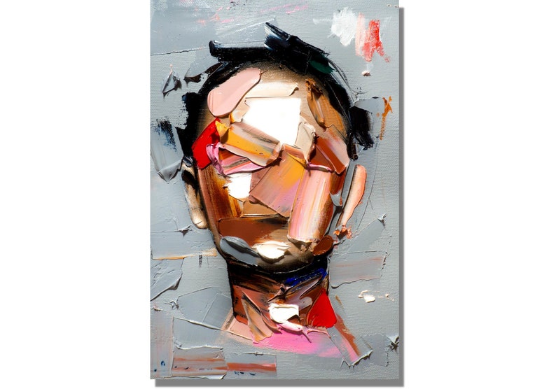 Abstract Colorful Face Canvas Art, Abstract Colorful Face Print