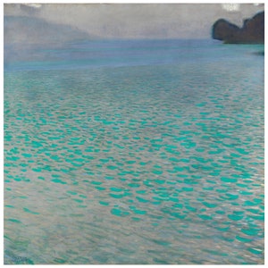 Gustav Klimt (Lake Atter) Painting, Gustav Klimt/Lake Atter Gift Canvas Print, Gustav Klimt Canvas Poster, Klimt Modern Wall Art, Home Decor