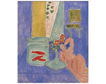 Henri Matisse (Gold Fish and Sculpture) Canvas Painting, Henri Matisse Canvas Print, Henri Matisse Canvas Poster, Home Decor,Modern Wall Art
