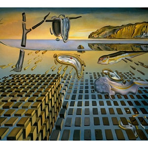 Salvador Dali (Fragmentation of the Continuity of Time) Canvas Prints, Salvador Dali Canvas Posters, Salvador Dali Gift Canvas Paintings