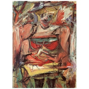 Willem de Kooning (Mujer V) Pinturas en lienzo, Impresiones en lienzo de Willem de Kooning, Carteles de lienzo de Willem de Kooning, Decoración del hogar, Listo para colgar