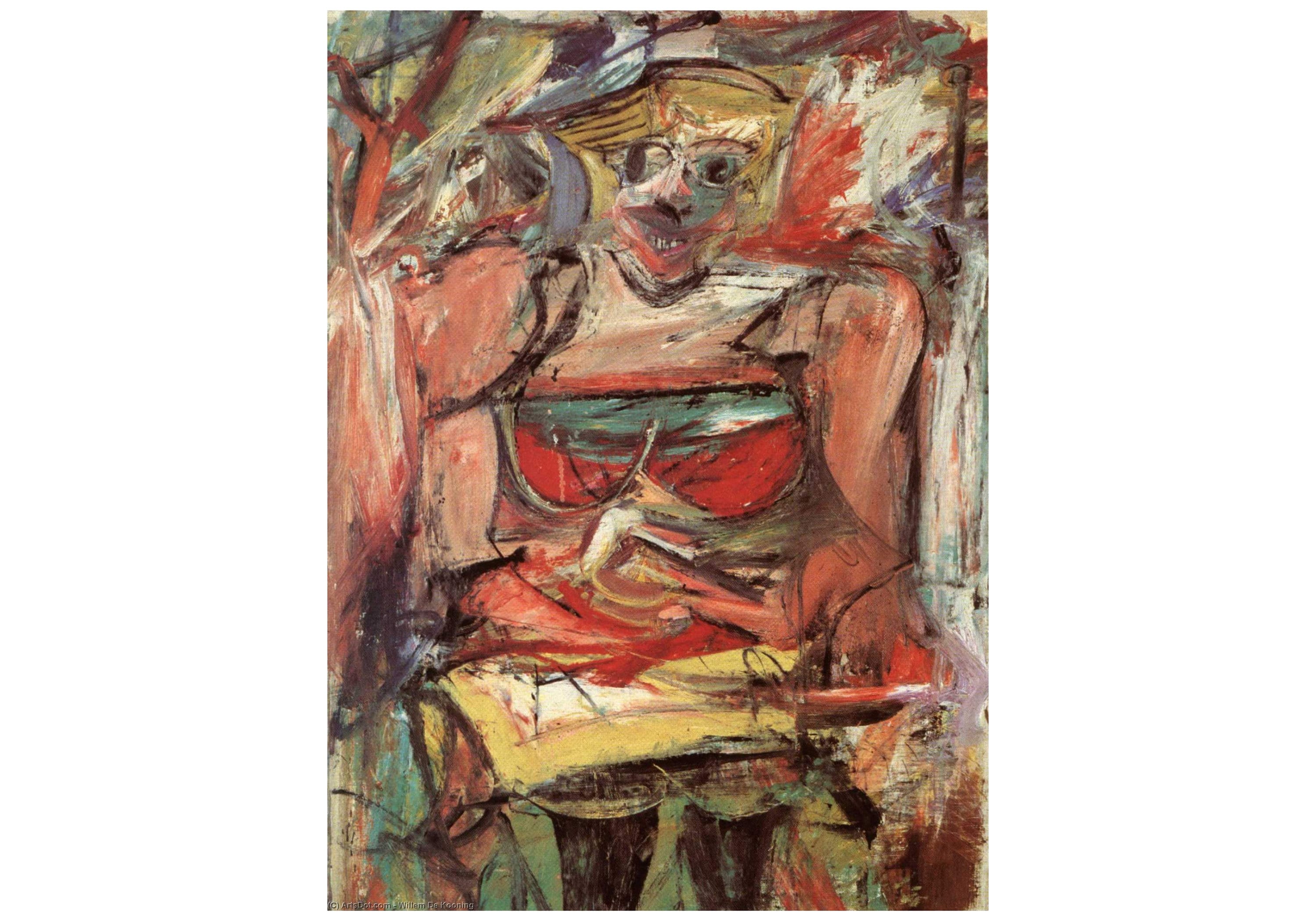 ウィレム・デ・クーニング (ウーマン V) キャンバス絵画、ウィレム・デ