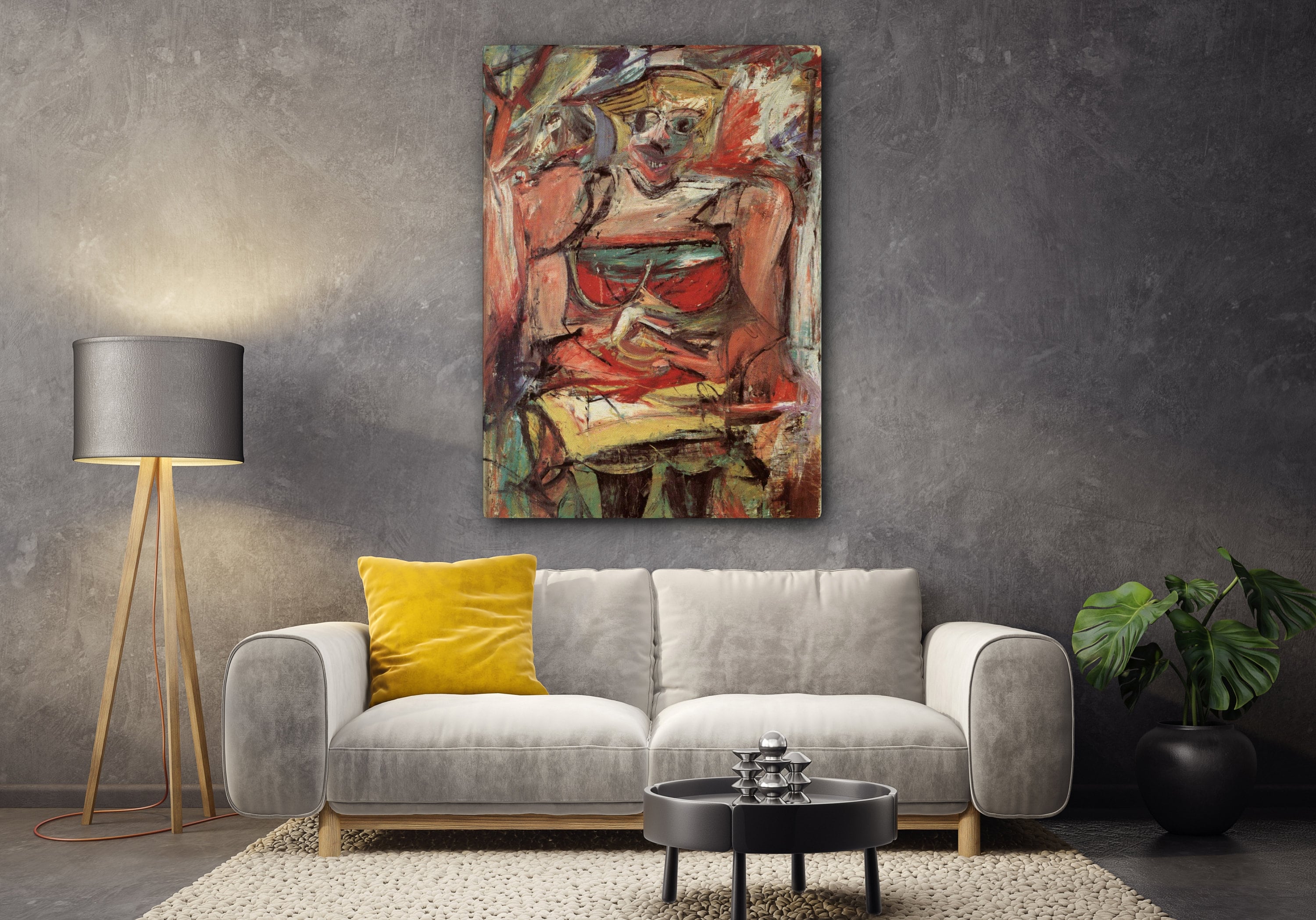 Willem De Kooning (woman V) Canvas Paintings, Willem De Kooning Canvas ...
