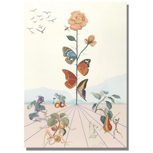 Salvador Dali Poster, Salvador Dali Pale Rose Print, Salvador Dali Wall Art,Salvador Dali Paintings,Surrealist Canvas Wall, ArtReady To Hang