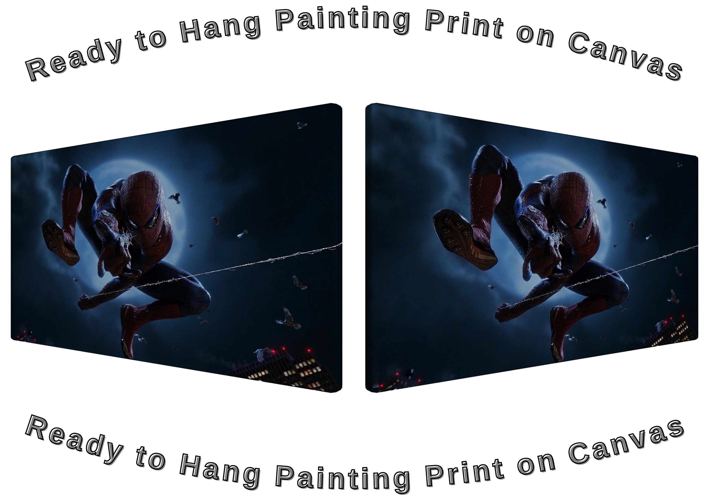 Spiderman Moonlight Print, Spiderman Perfect Painting, Spiderman Wall