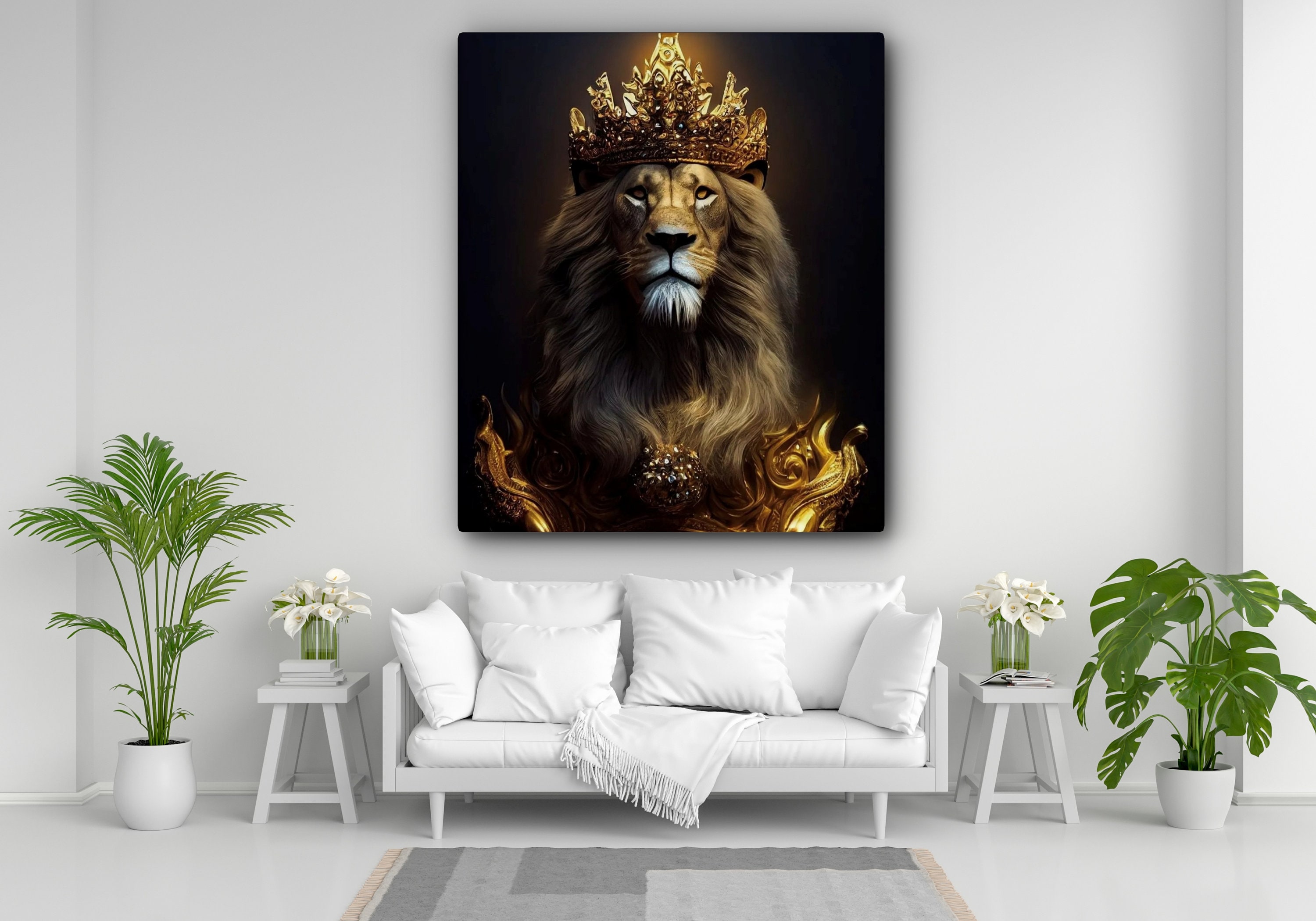 Lion King Canvas Painting, Lion King Canvas Wall Art, Lion King Canvas