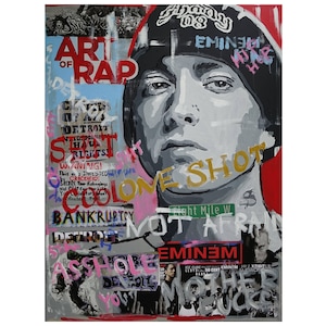 Banksy (Eminem) Canvas Painting, Banksy Canvas Print, Banksy (Eminem) Canvas Wall Art, Banksy Canvas Poster, Ready to Hang, Home Decor, Gift