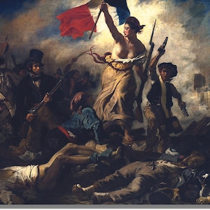 French Revolution and Freedom Painting, French Revolution Wall Art, French Revolution Print, French Revolution Canvas Poster, Liberty Poster