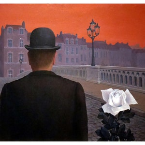 René Magritte (Pandora’s Box, 1951) Canvas Prints, René Magritte Canvas Posters, René Magritte Gift Canvas Paintings, Surrealism Artwork