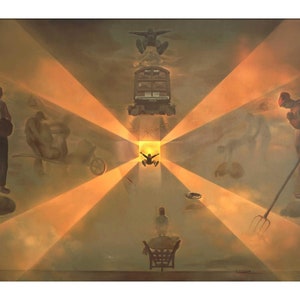 Salvador Dali (The Railway Station At Perpignan, 1965) Canvas Print, Salvador Dali Canvas Poster, Salvador Dali Gift Painting, Ready to Hang