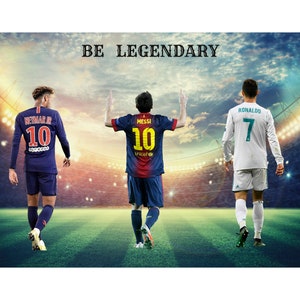 Lionel Messi Ronaldo Neymar Canvas Print, Lionel Messi Ronaldo Neymar Canvas Painting, Lionel Messi Ronaldo Neymar Canvas Poster, Home Decor
