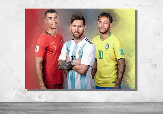 Lionel Messi Ronaldo Neymar Painting Lionel Messi Ronaldo 