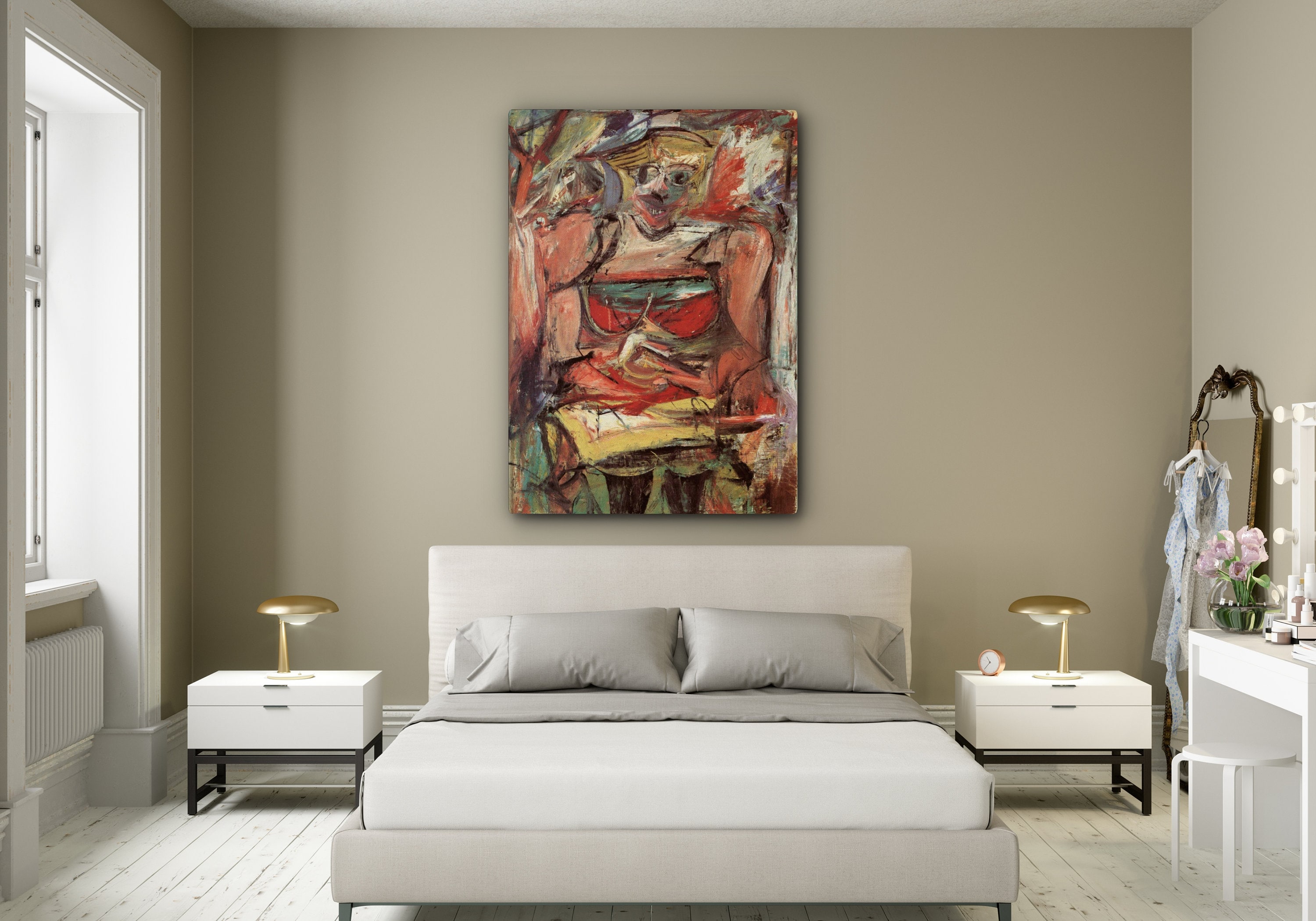 Willem De Kooning (woman V) Canvas Paintings, Willem De Kooning Canvas ...