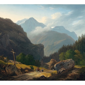 François Diday ( Figures With Mountains) Canvas Prints, François Diday Canvas Posters, François Diday Canvas Paintings, Home Decor, Gifts