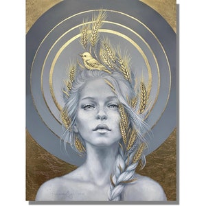 The Meeting of Gold and Silver, Silver Gold Gift Poster, Silver Gold Canvas, Silver Gold Wall Art, Silver Gold Print, Silver Gold Painting