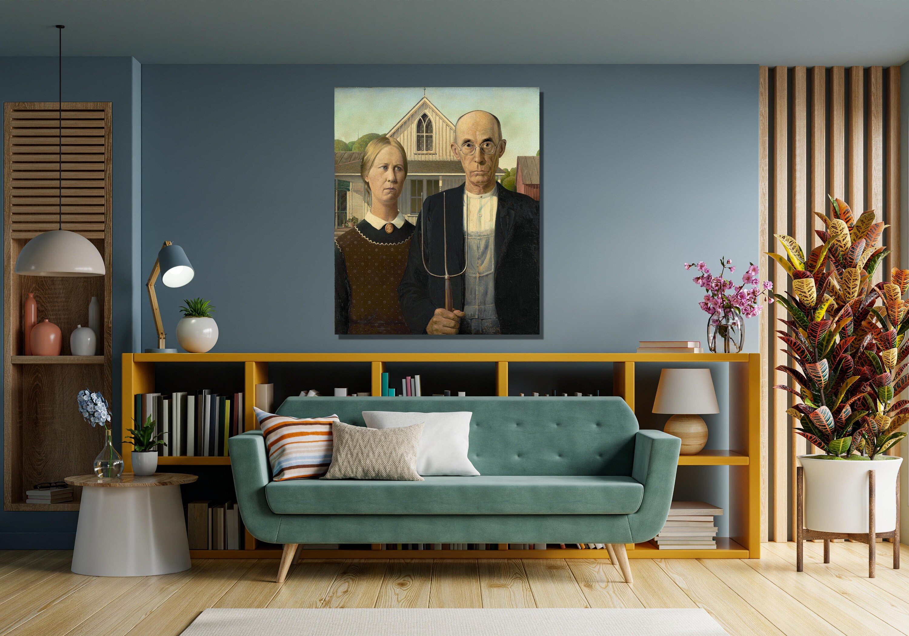 Grant Wood American Gothic Canvas Wall Art, Grant Wood Canvas Print ...