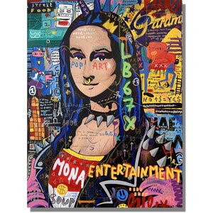 Banksy (Mona Lisa) Paintings, Banksy Perfect Canvas Print, Banksy Wall Art, Banksy Gift Poster, Banksy (Mona Lisa) Canvas Ready to Hang
