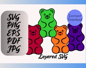Gummy Bears Clipart SVG PNG 