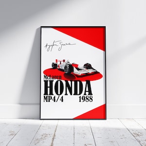 Ayrton Senna / McLaren / HONDA MP4/4 / Minimalist F1 Print