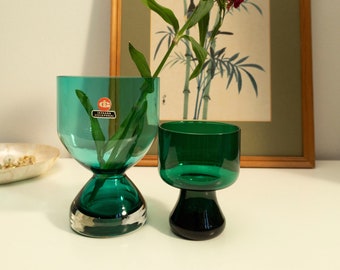 Vintage mid-century set of two Ikebana vases, attributed to Ingrid Glass | Unique Christmas gift, Housewarming gift, shelf décor