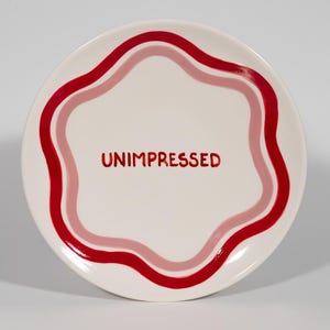UNIMPRESSED dinner plate | handmade hand painted ceramic plate, artisanal spanish ceramics, tableware, wall decor, unique gift