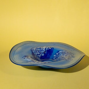 Mid-century vintage blown glass wavy abstract bowl, attributed to German studio Joska glass | Unique Christmas gift, Housewarming gift