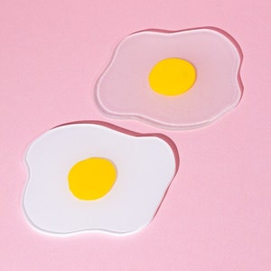 handmade hand painted glass egg coaster set of two