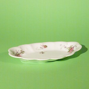 Vintage French scalloped floral plate