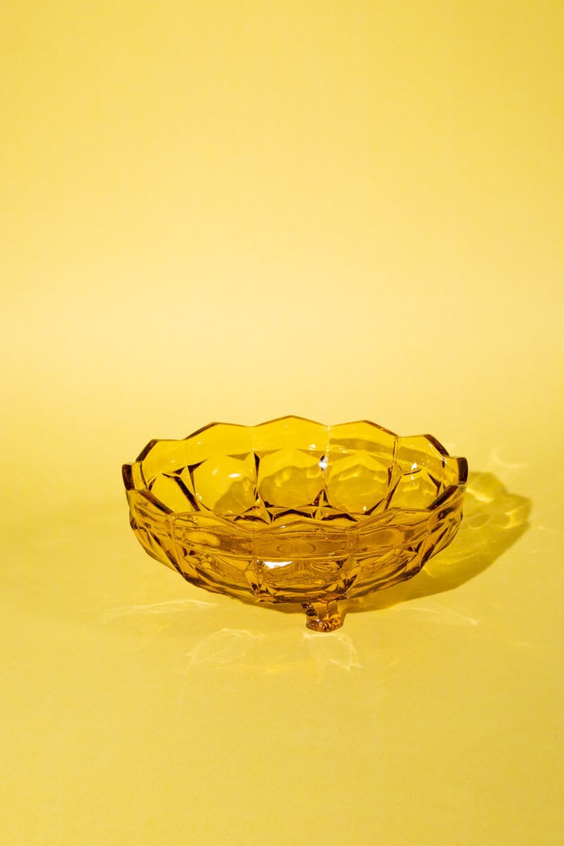Vintage amber glass fruit bowl Unique Christmas gift, Housewarming gift, Birthday gift, MCM, 60s 70s, serving bowl image 2