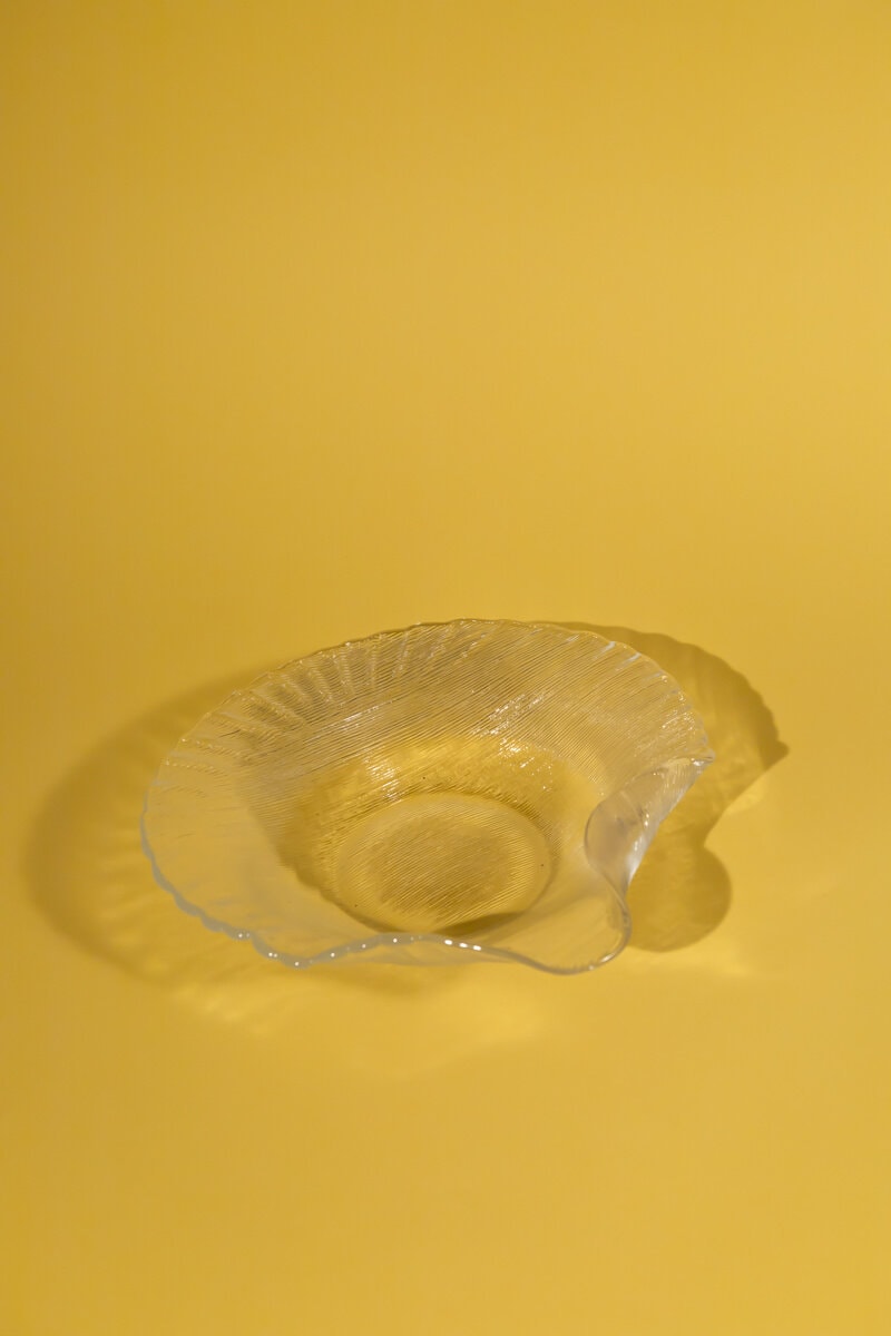 【IVV】ガラス製シェル型ボウル ヴィンテージ IVV イタリア ガラスボウル：スカラップシェルサービング