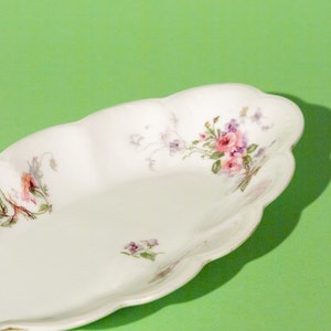 Vintage French scalloped floral plate