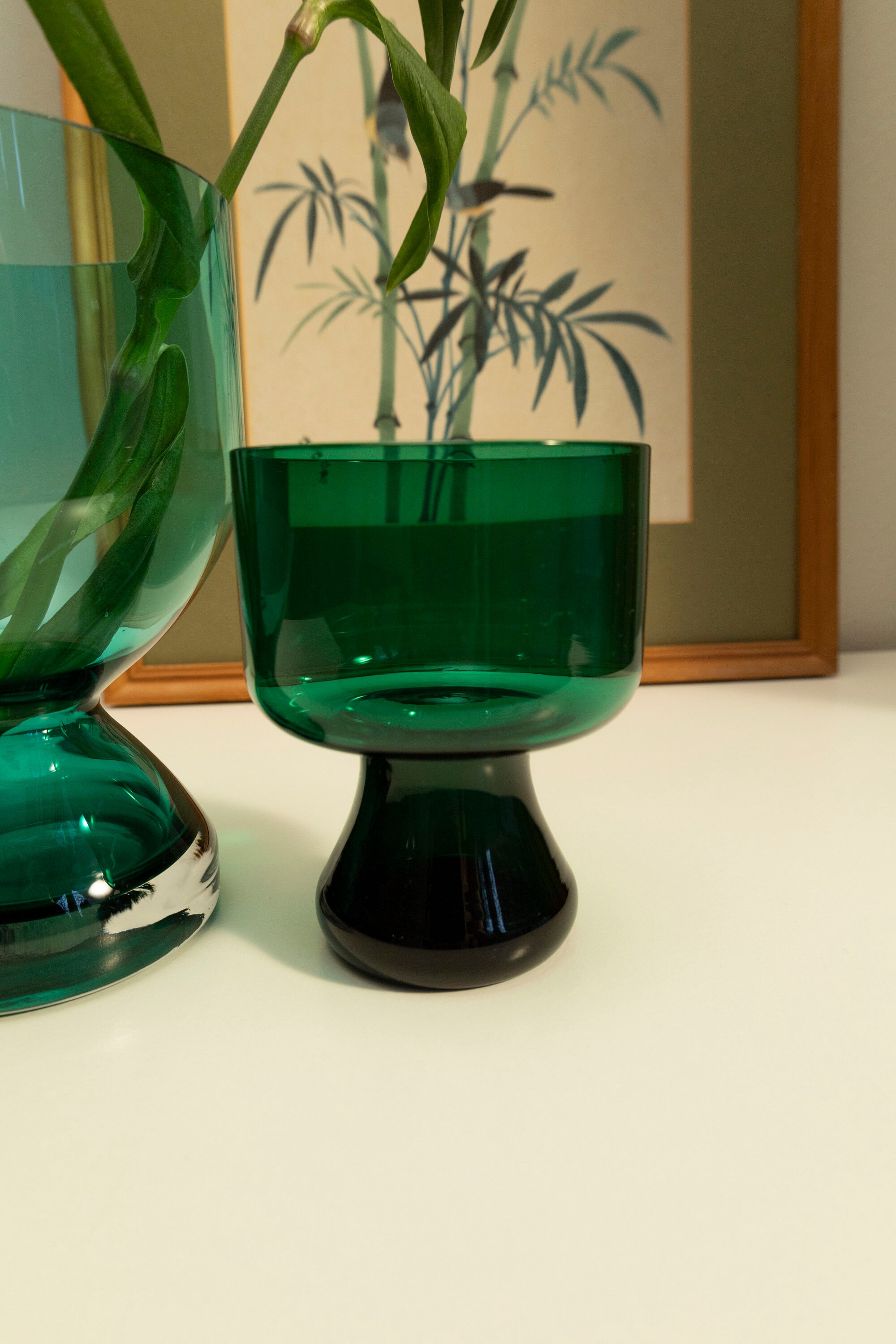 Vintage Set of 2 Ikebana Vases, Attributed to Ingrid Glass