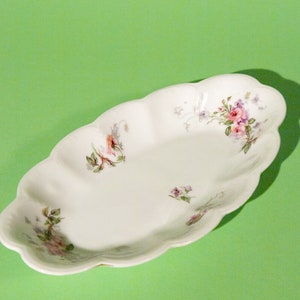 Vintage French scalloped floral plate