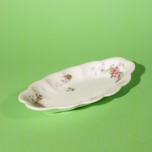 Vintage French scalloped floral plate