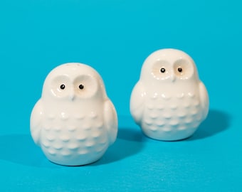 Vintage porcelain owls shaped salt and pepper shaker set | Unique Christmas gift, Housewarming gift, Birthday gift, MCM, 60s 70s