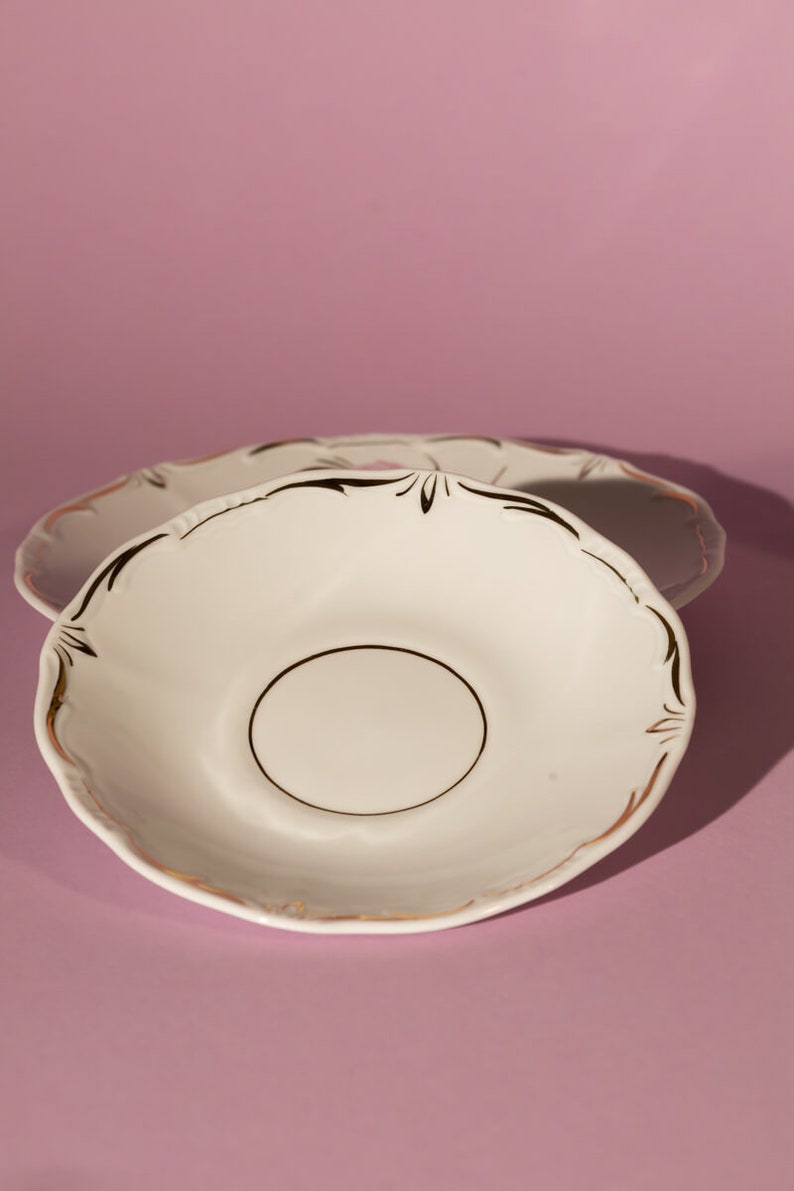 Bavarian porcelain breakfast set – purple flower pattern