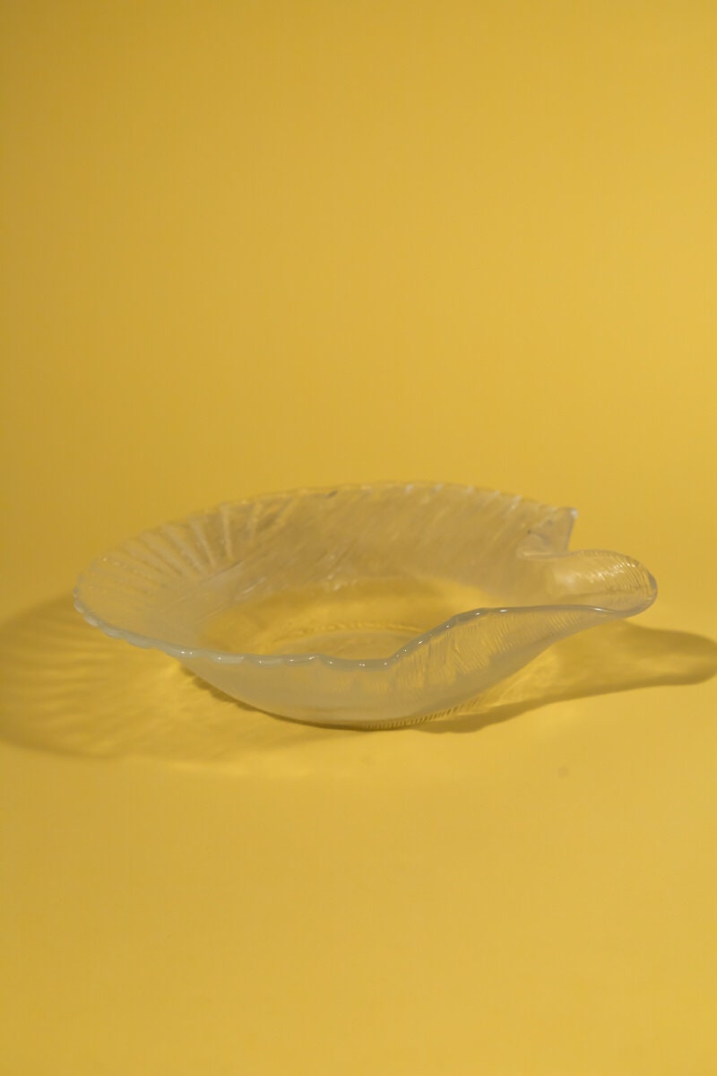 ヴィンテージ IVV イタリア ガラスボウル：スカラップシェルサービング