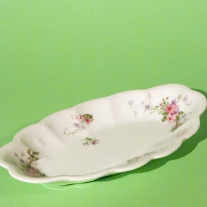 Vintage French scalloped floral plate