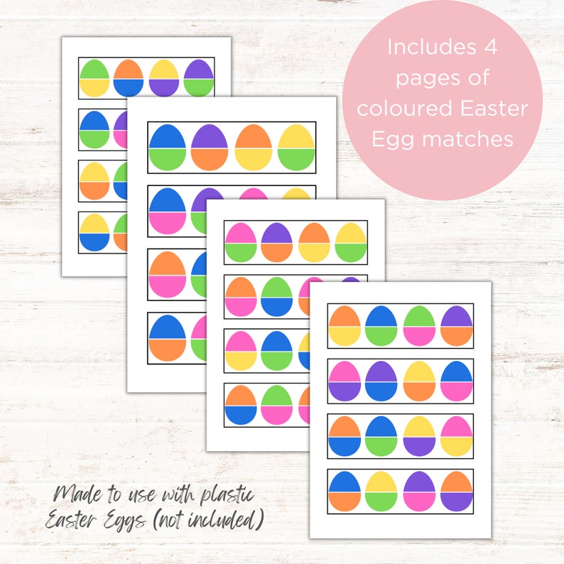 Easter Egg Matching Printable Game DIY Egg Match Color Matching Easter Egg Matching Printable Game DIY Egg Match Color Matching