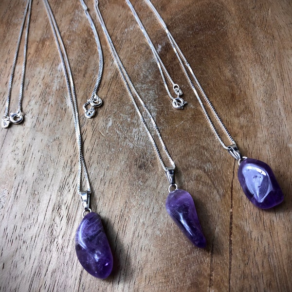 Amethyst Kette Anhänger silber