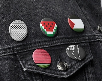 Palestine X Watermelon X Keffiyeh - Set of pin buttons