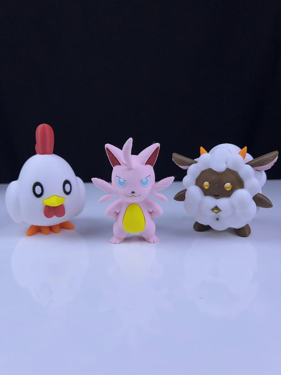 Palworld Starters  Chikipi, Cattiva, Lamball - Fan Art Desk Pet - Gamer Gift