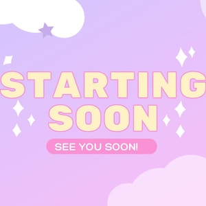 Twitch Stream Overlay Cards – Pink & Purple Girly Aesthetic | Starting Soon, BRB, Stream Ending | Animated | OBS Ready | Instant download