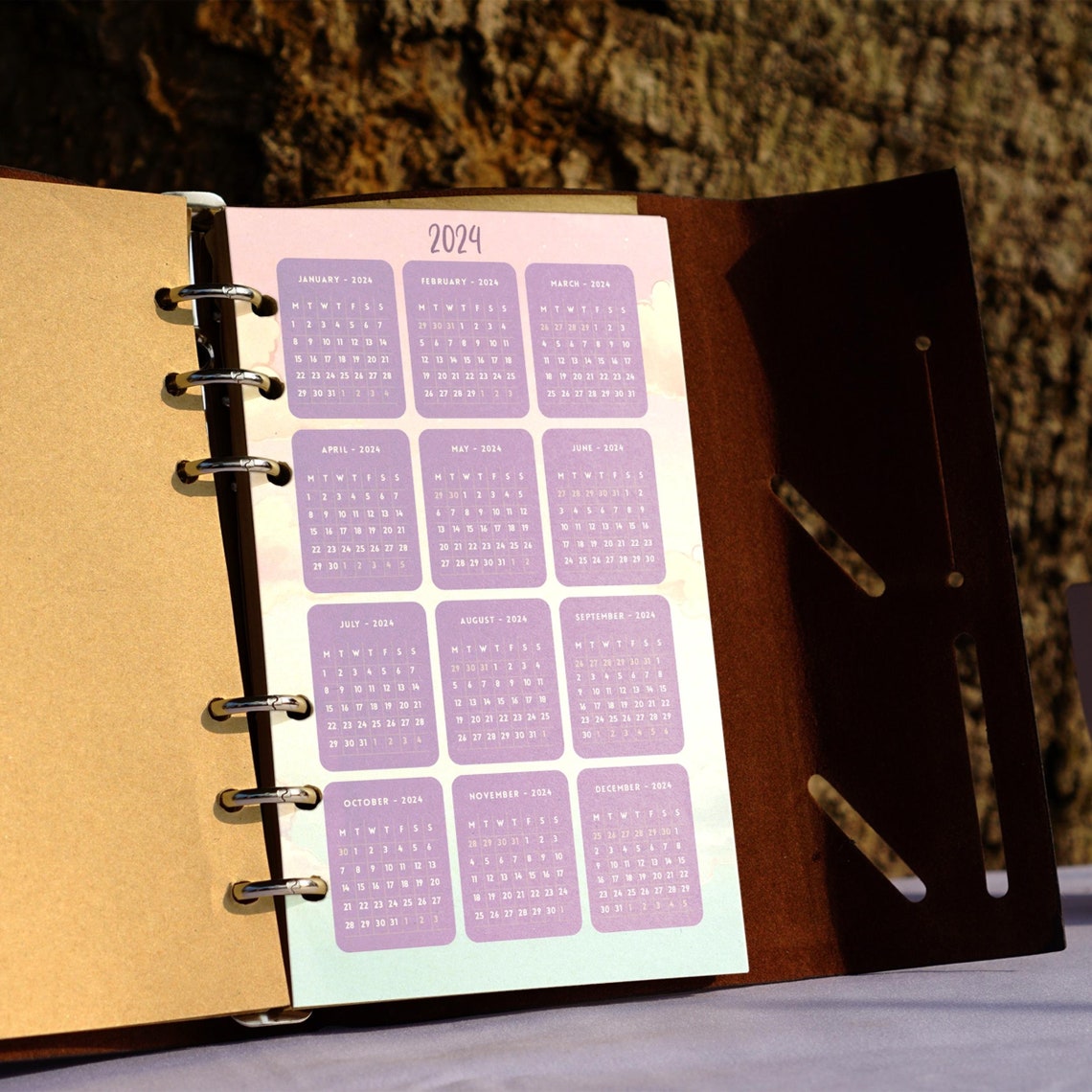 Printable 20242025 Yearly Calendar Animeinspired Yearly Etsy